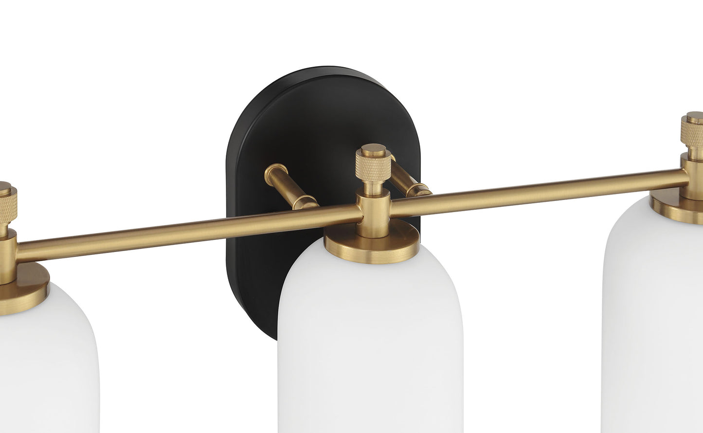 60303-FBSB - Council 3 Light 20" Wide Vanity Light - Flat Black / Satin Brass