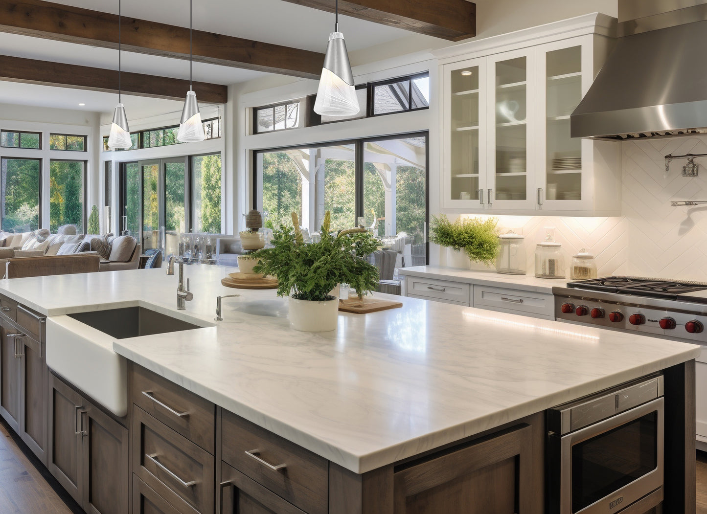 828P6-BN - Aimie 1 Light 6" Pendant - Brushed Nickel