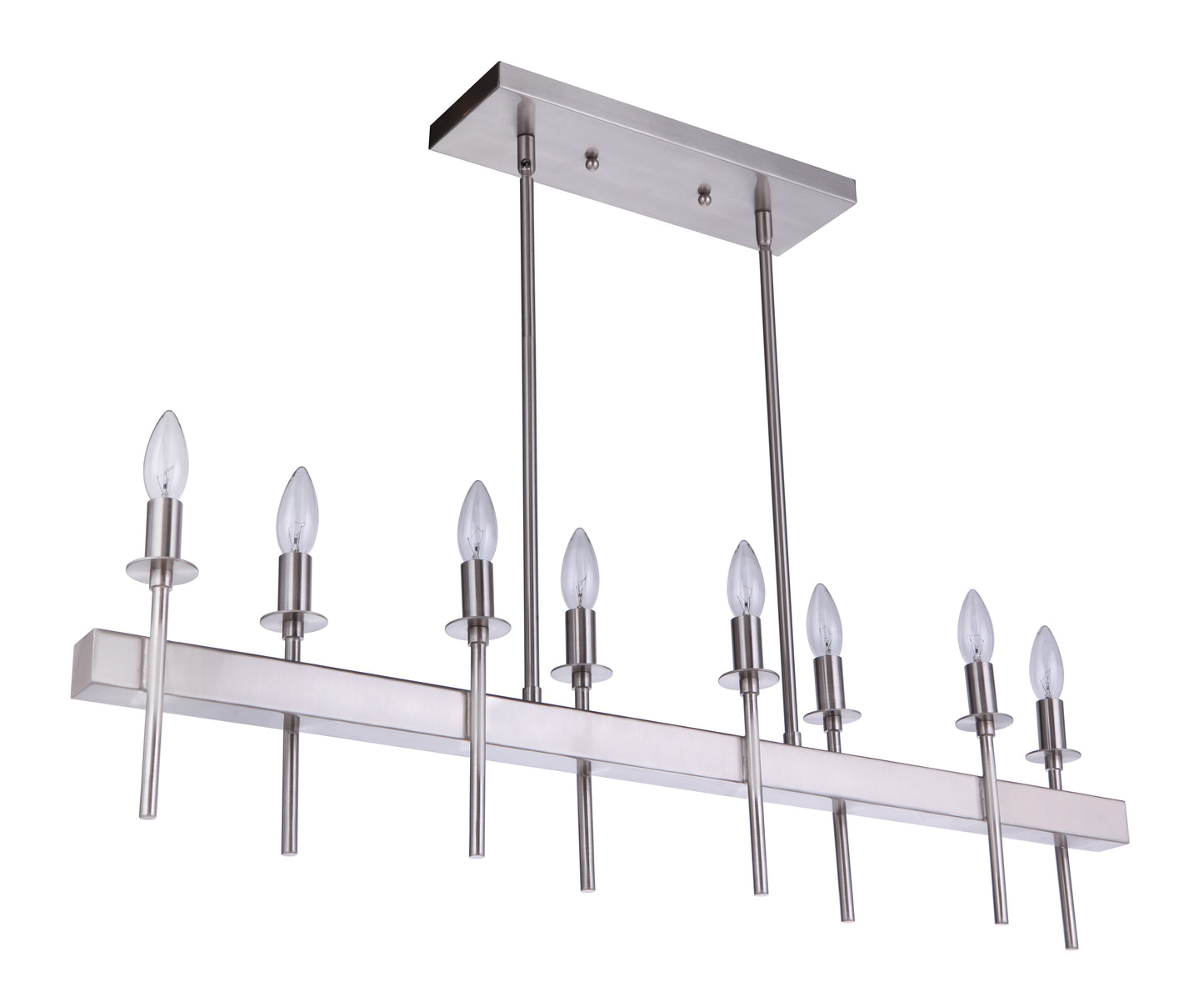54378-BNK - Larrson 8 Light 4.75" Wide Island Light - Brushed Nickel