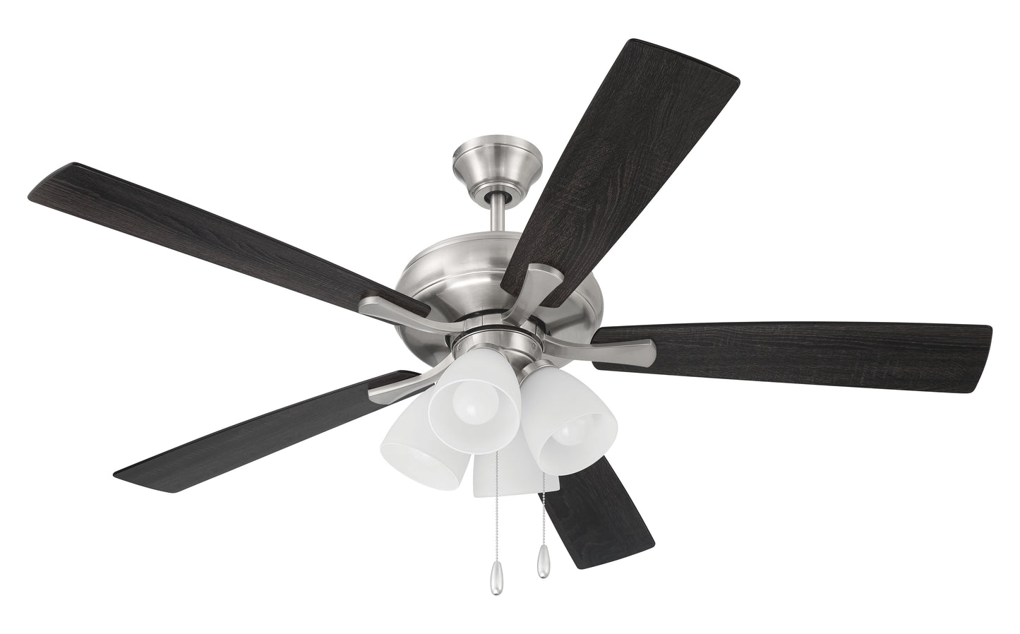ECF114BNK5-BNGW - Eos Frost 4 Light 52" 5 Blade Ceiling Fan with Light Kit - Brushed Nickel