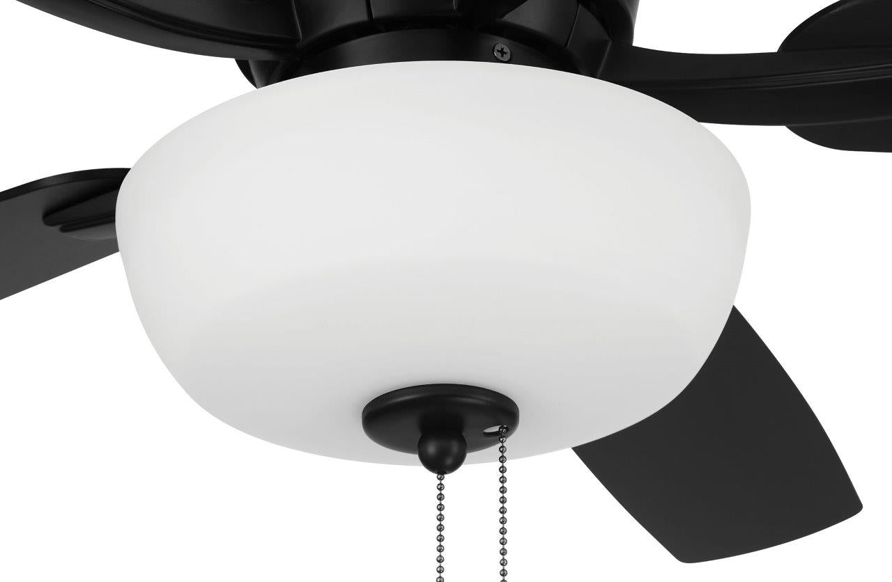 WHL52FB5C1 - Wheeler 52 2-Light Bowl 52" 5 Blade Ceiling Fan with Light Kit - Flat Black