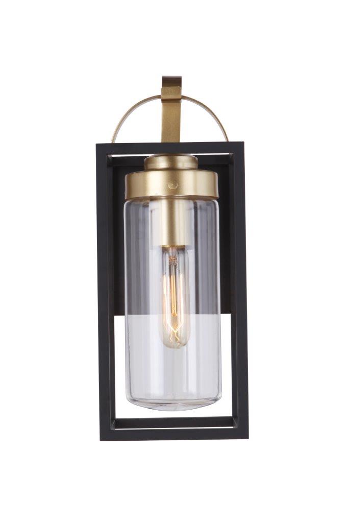 ZA4804-MNSB - Neo 1 Light 14" High Outdoor Wall Lantern - Midnight / Satin Brass