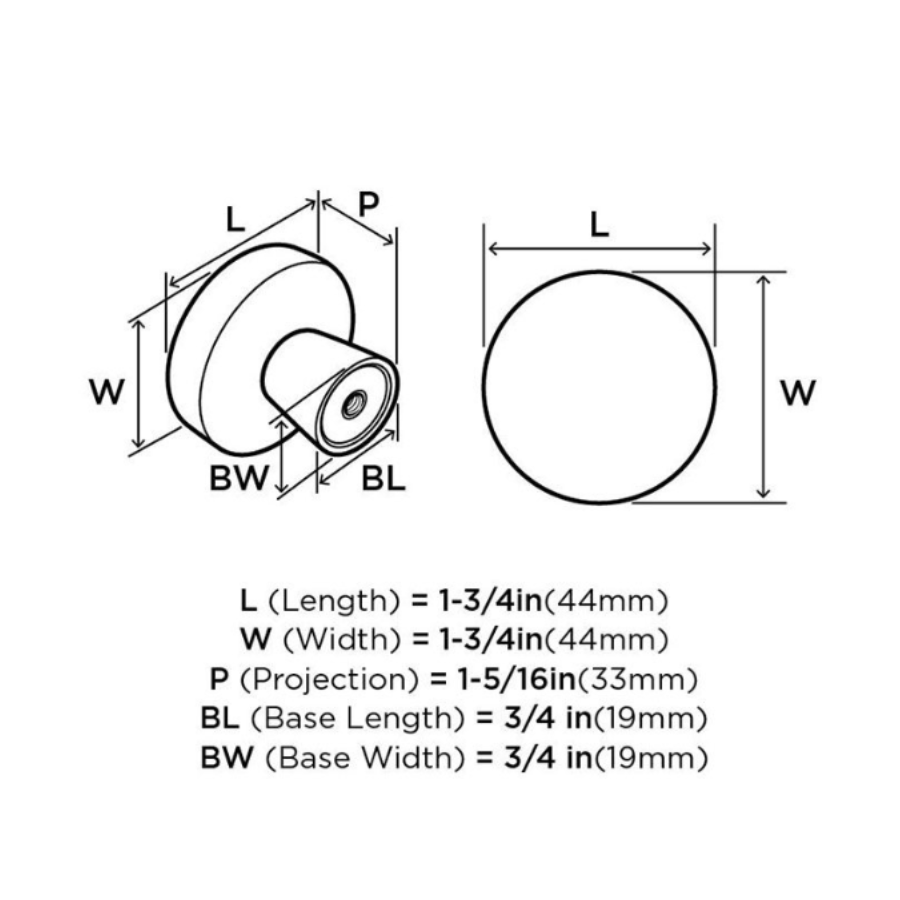 BP55272BBR-10PACK - 1 5/8" Diameter Knob - Black Bronze