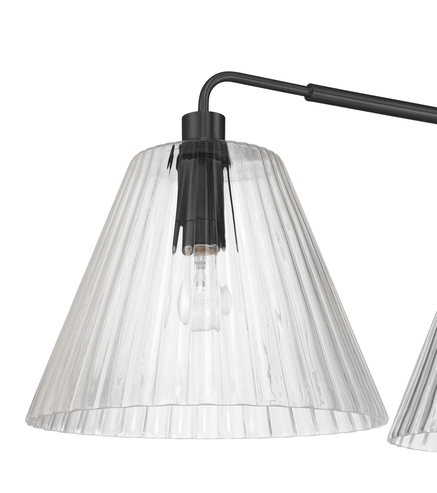 61173-FB - Pleated 3 Light 14" Wide Island Light - Flat Black
