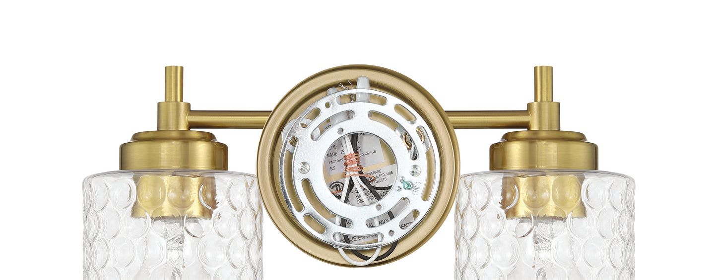 60502-SB - Claire 2 Light 12.75" Wide Vanity Light - Satin Brass