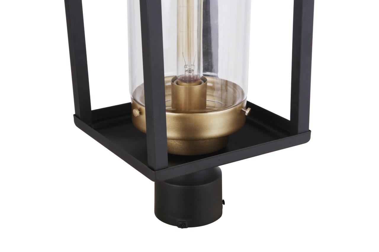ZA4825-MNSB - Neo 1 Light 17" High Post Mount - Midnight / Satin Brass