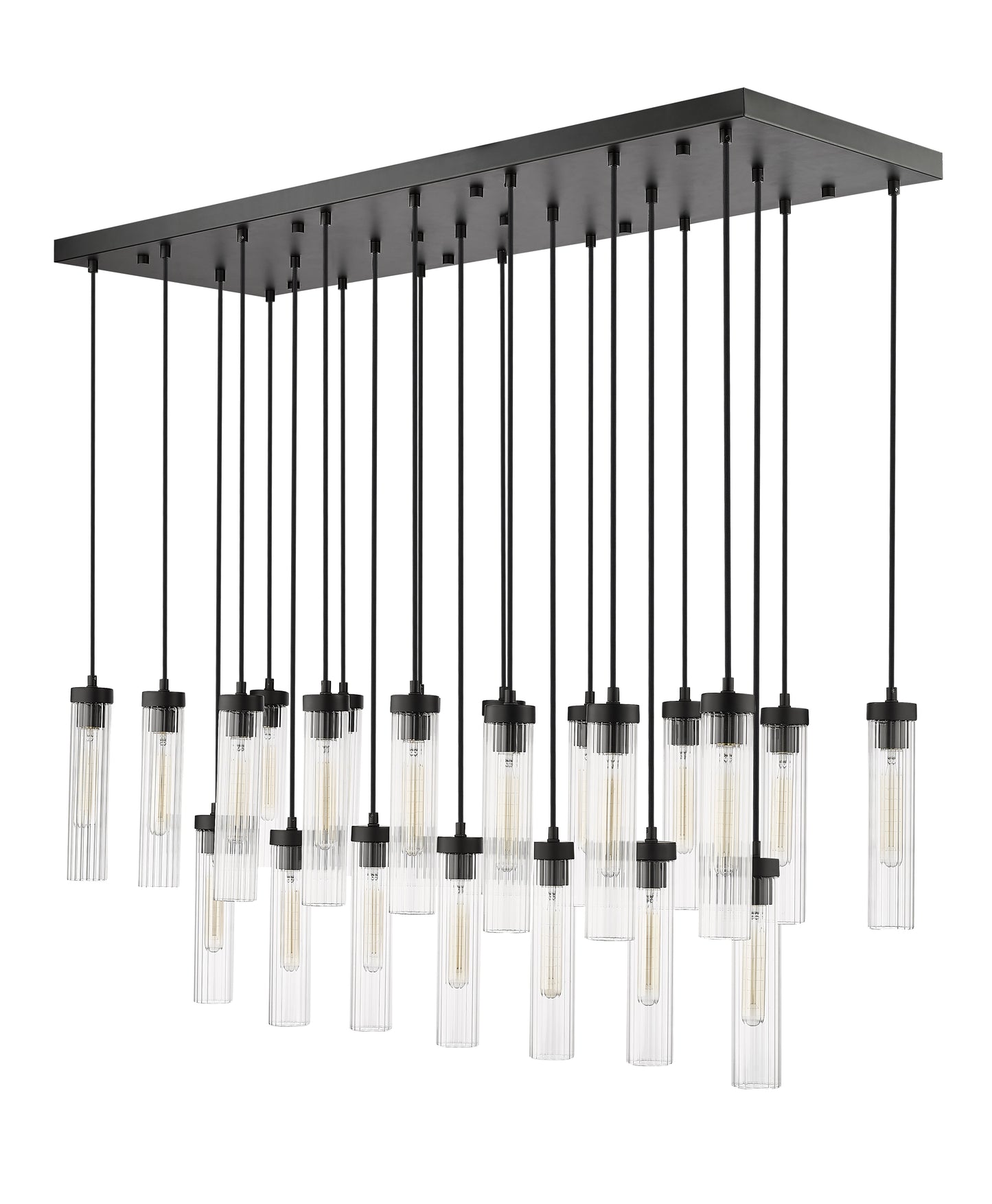 740P-23L-MB - Beau 23 Light Linear 54" Chandelier - Matte Black