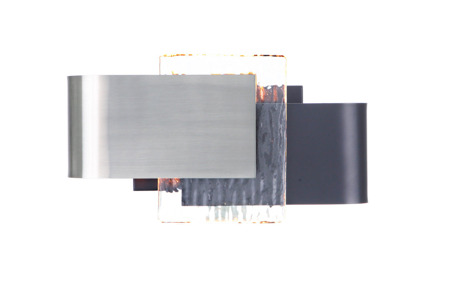 11912FBPLN-LED - Harmony 1 Light 6.75" High Wall Sconce - Flat Black / Polished Nickel