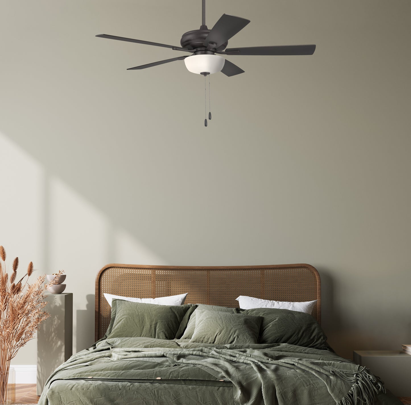 ECF211CBZ5-CBZWLN - EOS 2 Light Frosted White Bowl 52" Ceiling Fan 52" 5 Blade Ceiling Fan with Light Kit - Classic Bronze