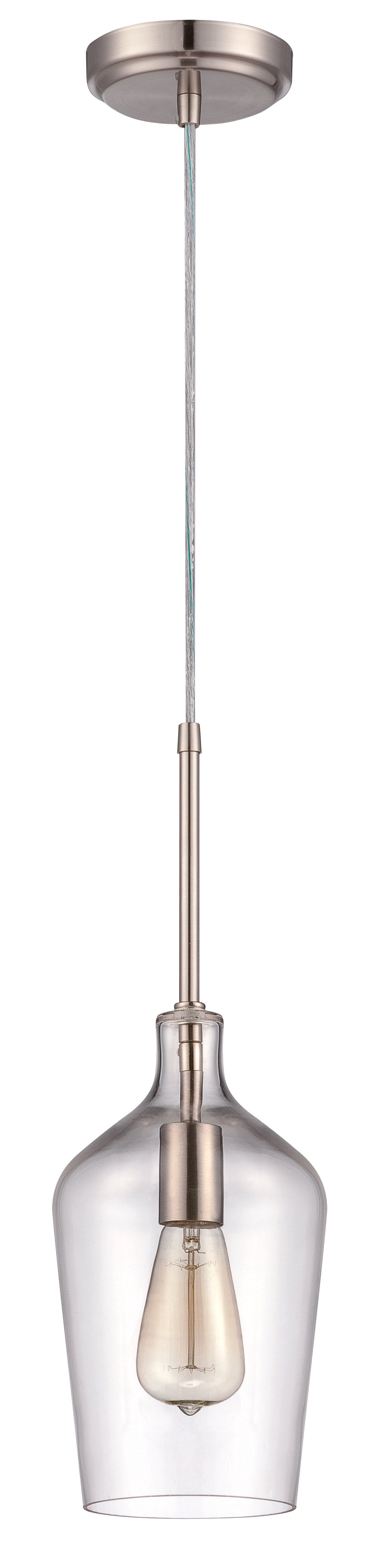 P445BNK1 - Pendant 1 Light 6" Wide Mini Pendant - Brushed Nickel