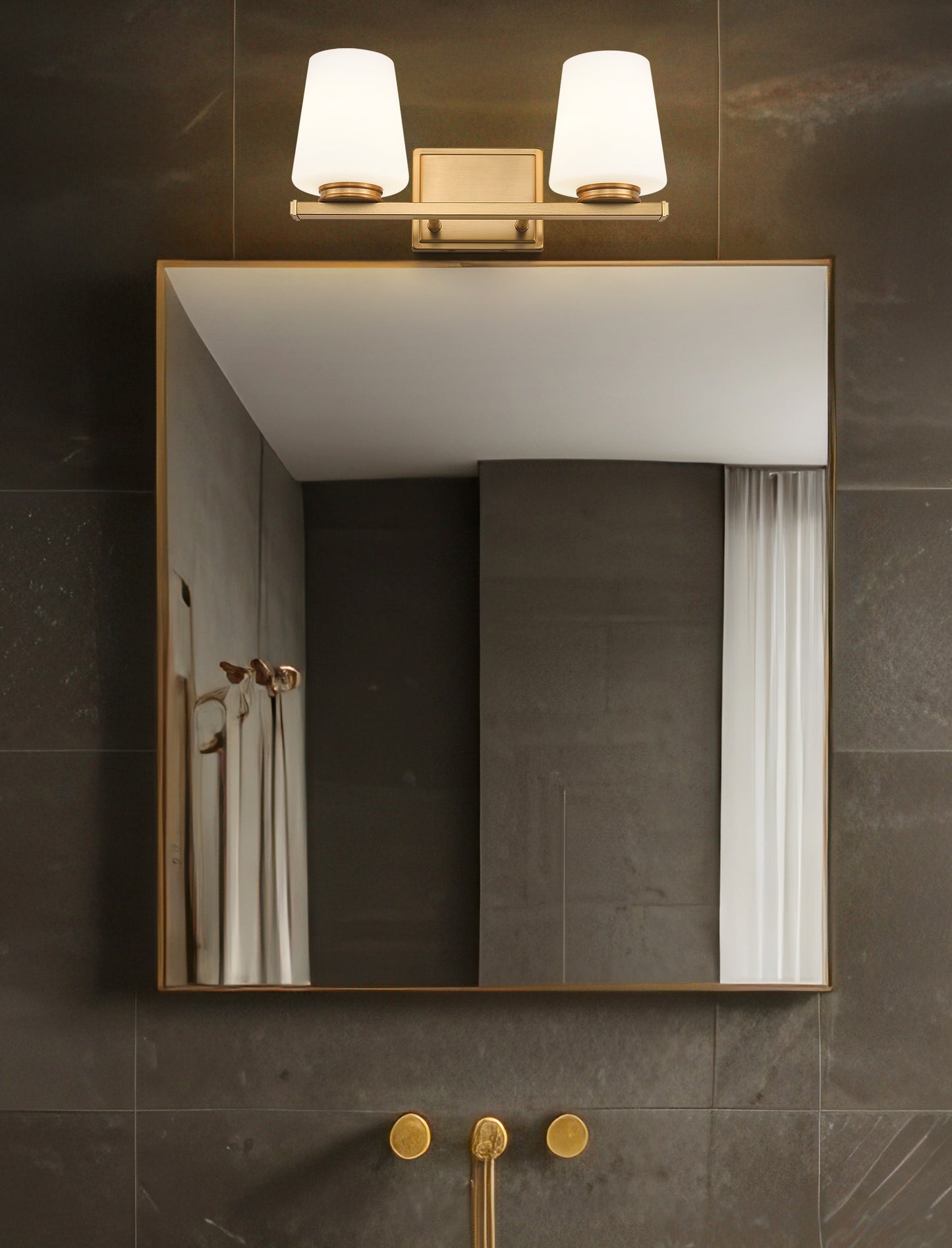7703-2V-MGLD - Nextra 2 Light 16" Vanity - Modern Gold