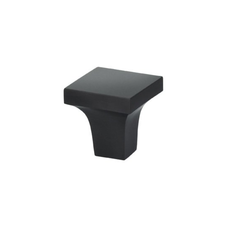 9004/25.10B - Solid Brass - 1" Square Knob - Black Oil Rubbed Lacquered