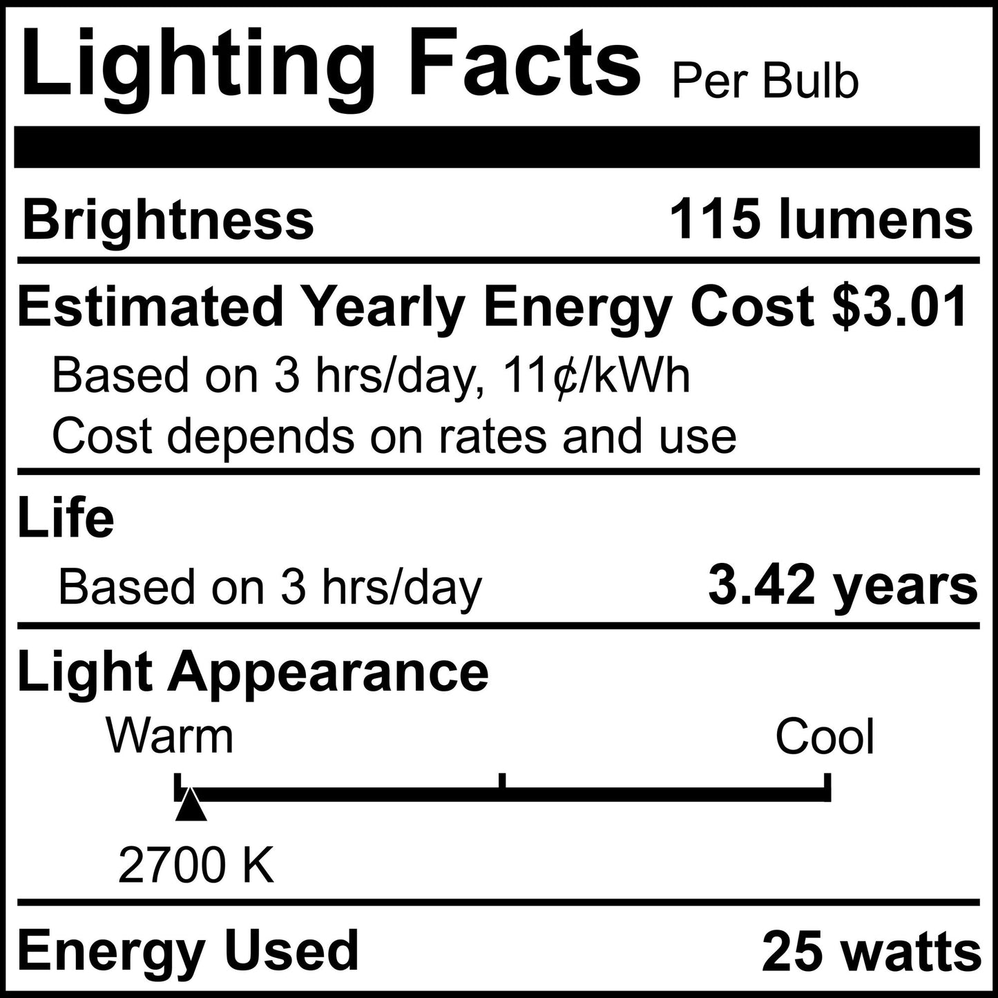 330025 - Dimmable White G25 Incandescent Light Bulb - 25 Watt - 2700K - 24 Pack