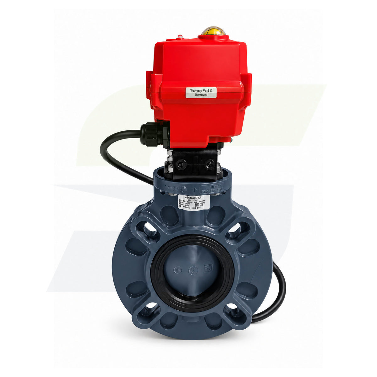 17372260040 - 4" Type 57P PVC Butterfly Valve - Smart Fail-Safe Actuated, EPDM
