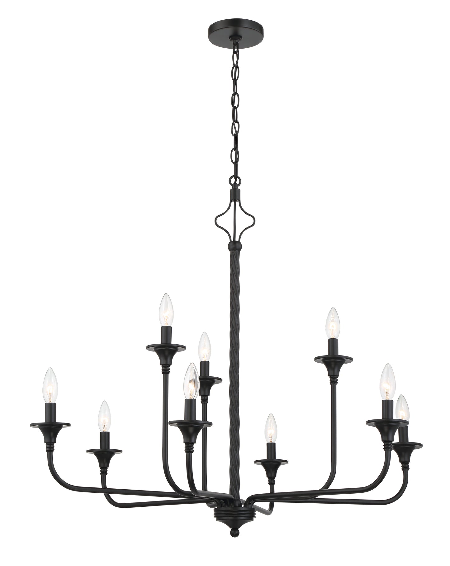 57029-FB - Jolenne 9 Light 35" Wide Chandelier - Flat Black