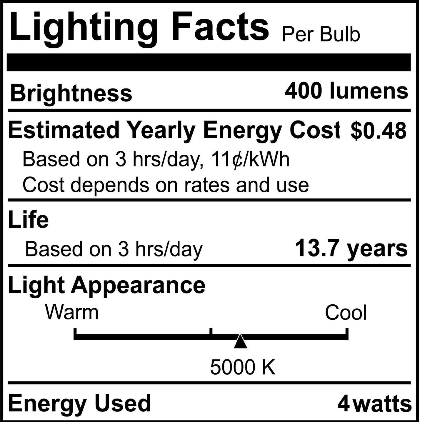 776963 - Filaments Dimmable B11 Milky Glass Candelabra Base - 4 Watt - 5000K - 4 Pack