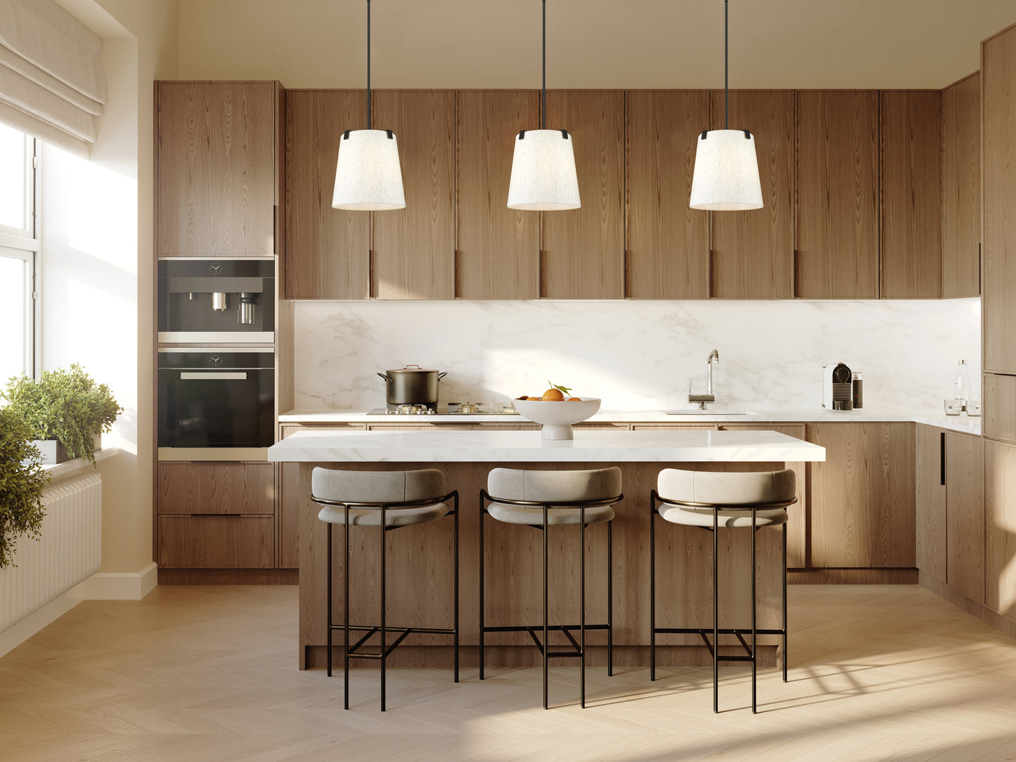 3502P13-MB - Weston 3 Light 13" Pendant - Matte Black