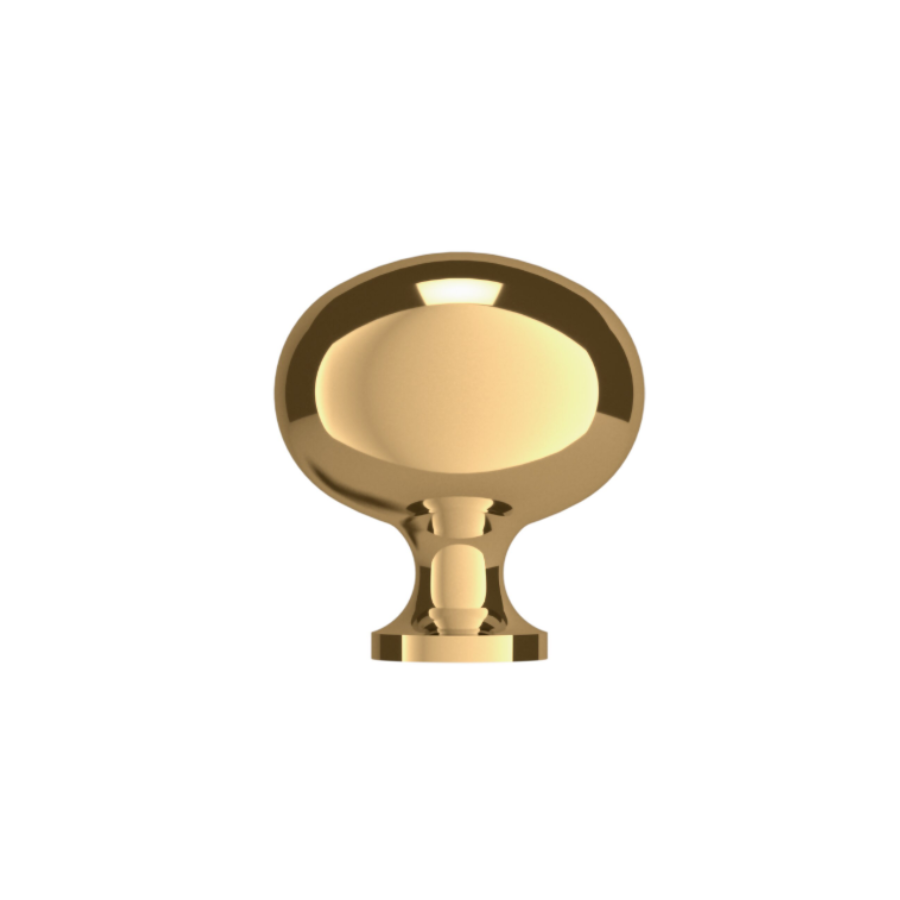 4913003 - 1 5/16" Oval Knob - Polished Brass