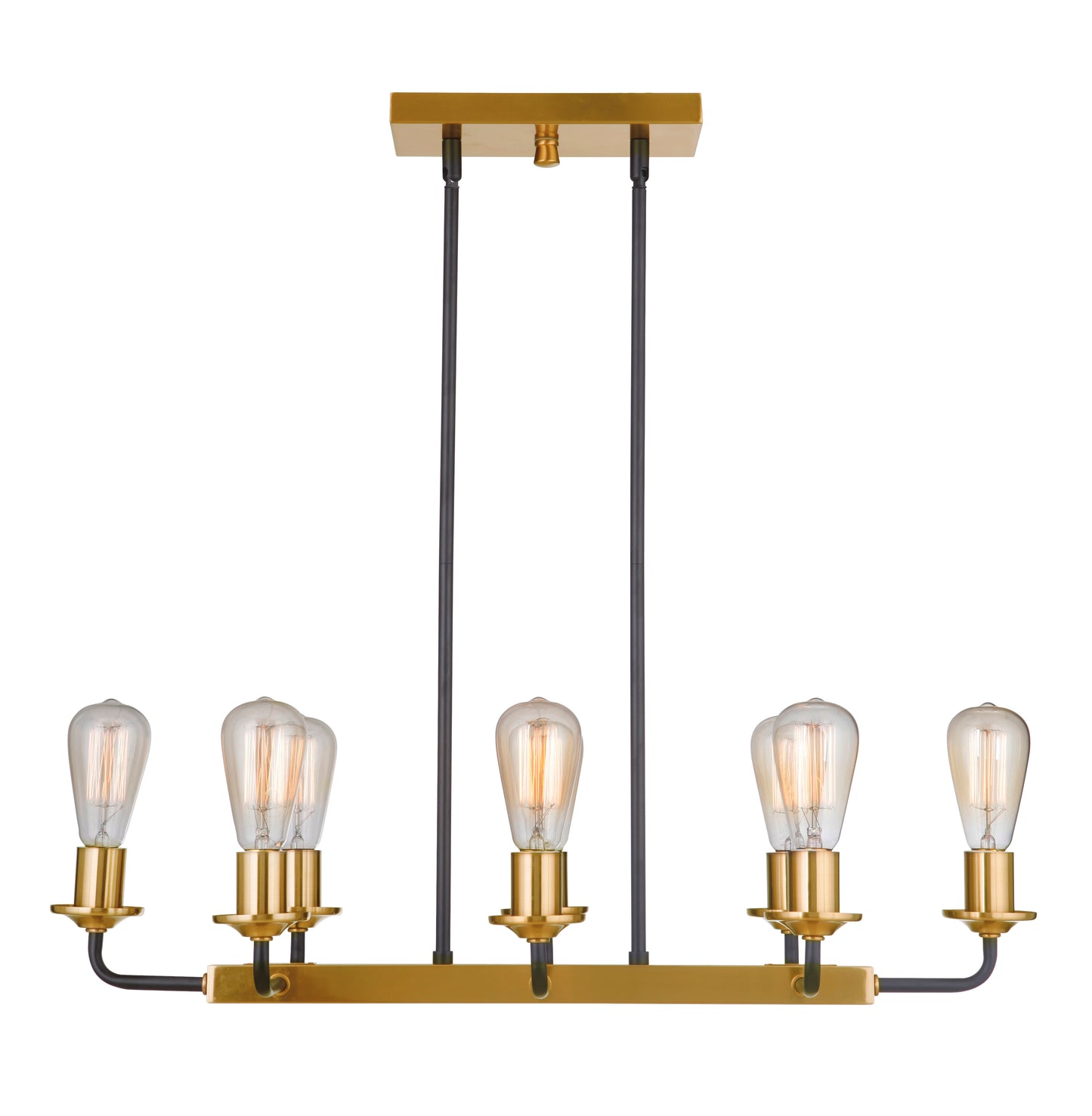 50378-FBSB - Randolph 8 Light 11.5" Wide Island Light - Flat Black / Satin Brass