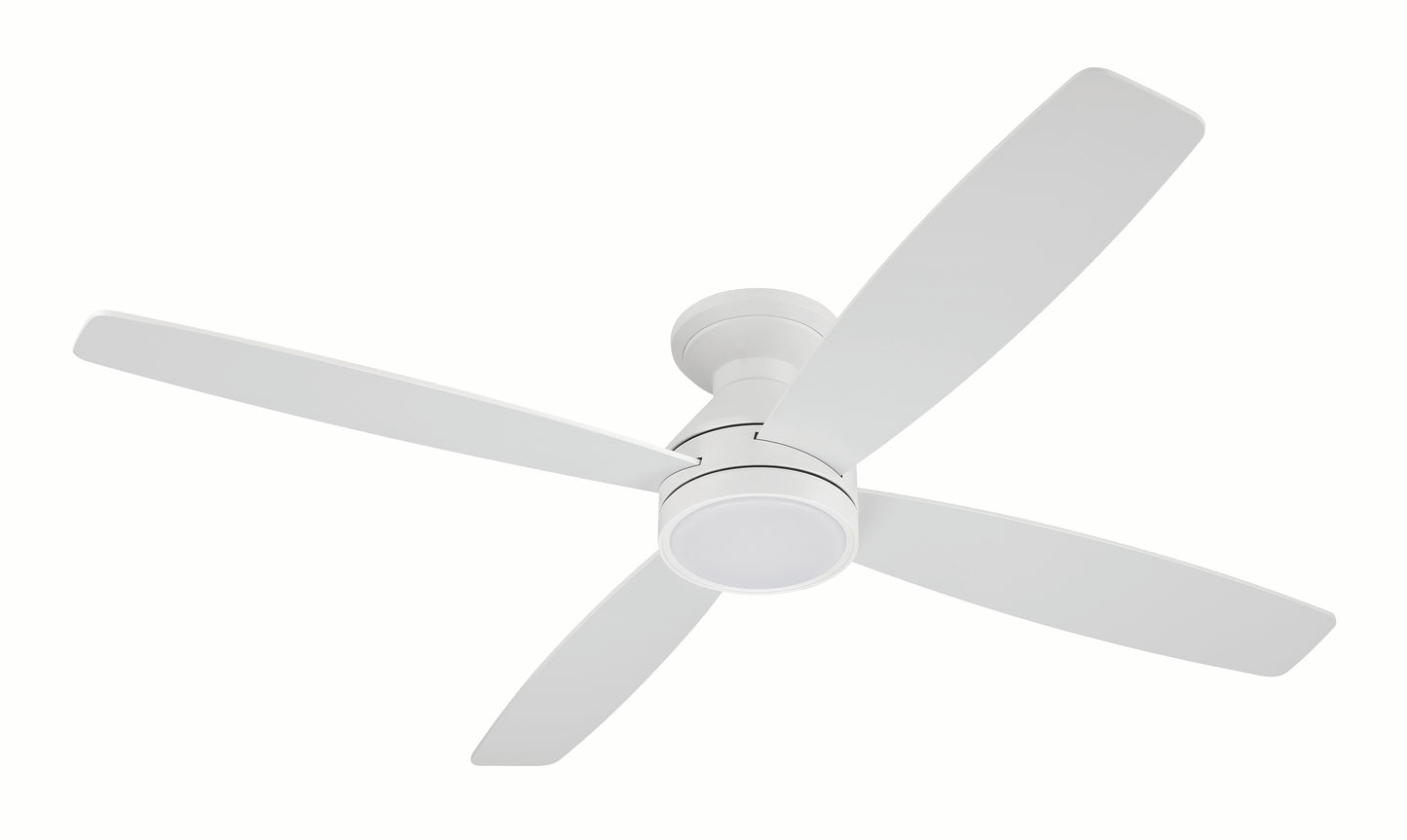 DMC52W4 - DeMarco 52" 4-blade Ceiling Fan Indoor/Outdoor Damp Rated 52" 4 Blade Indoor Outdoor Ceiling Fan with Light Kit - White