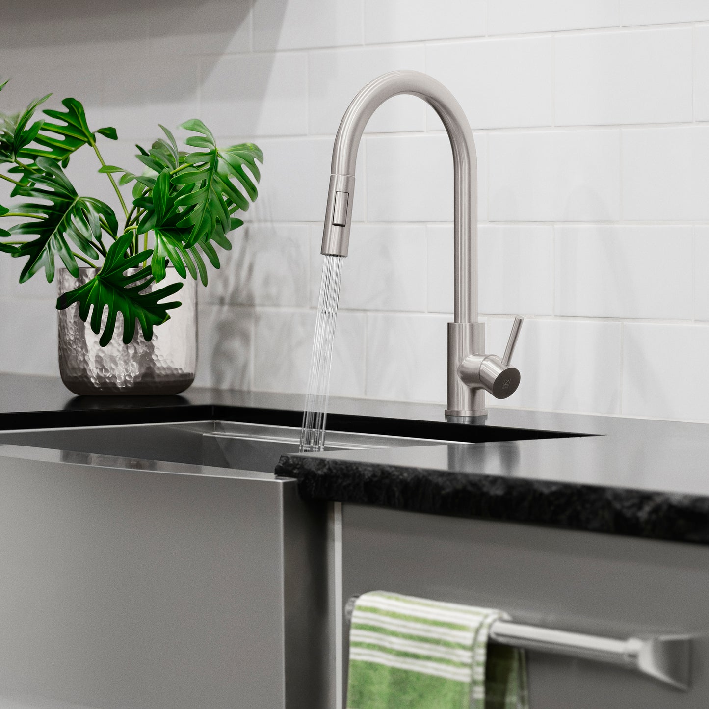 RBCN1-KF-BN - Rubicon Pull Down Single Handle Kitchen Faucet in Brushed Nickel