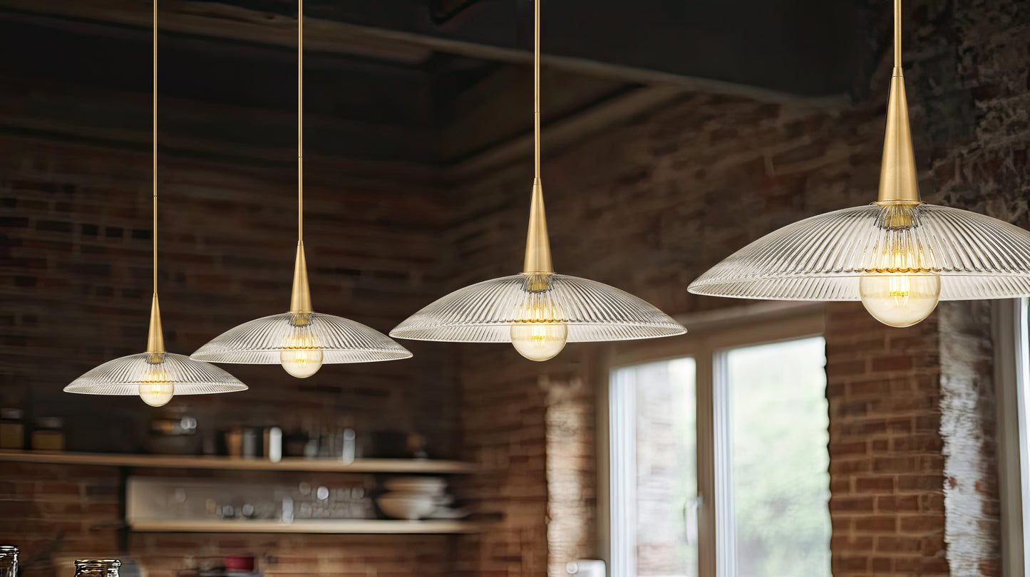 3051P24-MGLD - Lunelle 1 Light 24" Pendant - Modern Gold