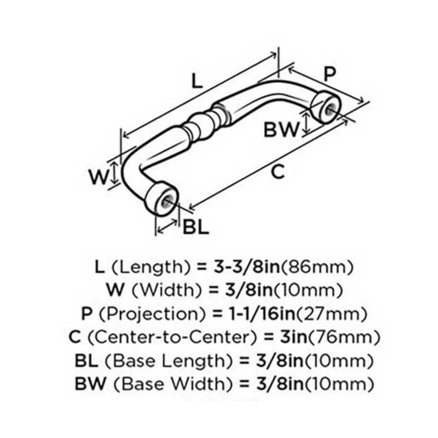 BP53006ORB-25PACK Pack of 25 - 3" Center-to-Center - Allison Value Cabinet Pull - Oil Rubbed Bronze Finish