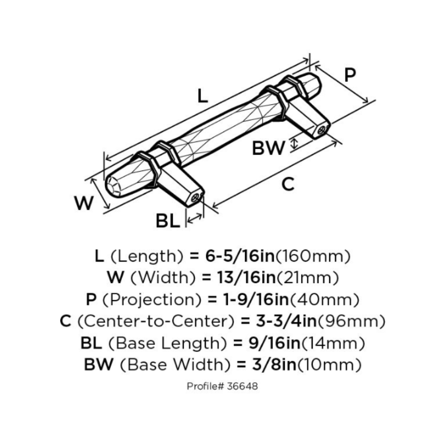 BP36648MBKPN - 3-3/4" Centers Pull - Satin Nickel and Marble Black