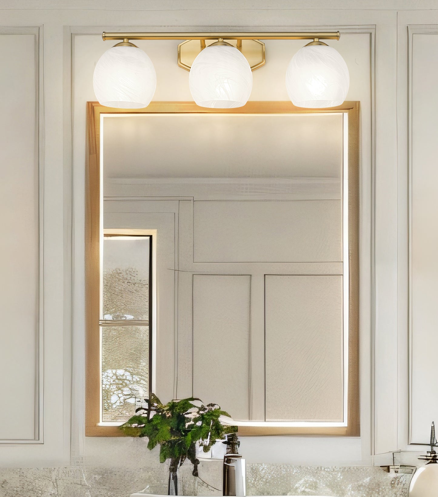 1963-3V-MGLD - Colette 3 Light 24" Vanity - Modern Gold