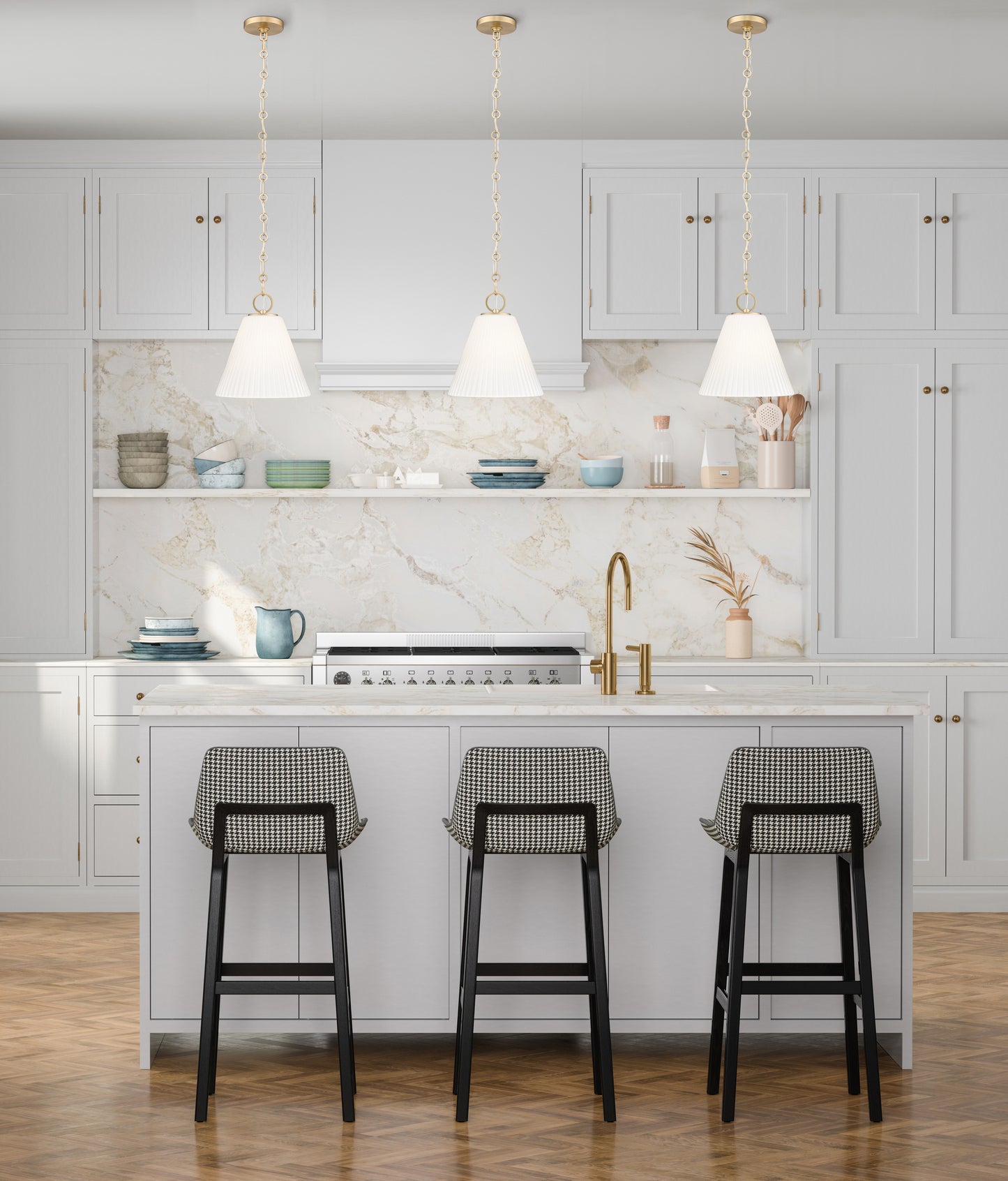 3042P10-MGLD - Alaric 1 Light 10" Pendant - Modern Gold