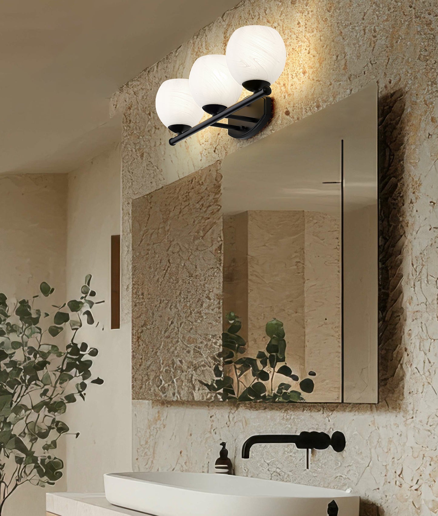 1963-3V-MB - Colette 3 Light 24" Vanity - Matte Black