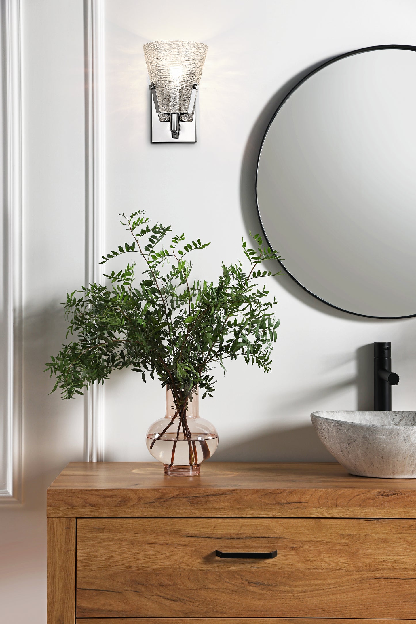 1101-1S-CH - Analia 1 Light Wall 9" Sconce - Chrome