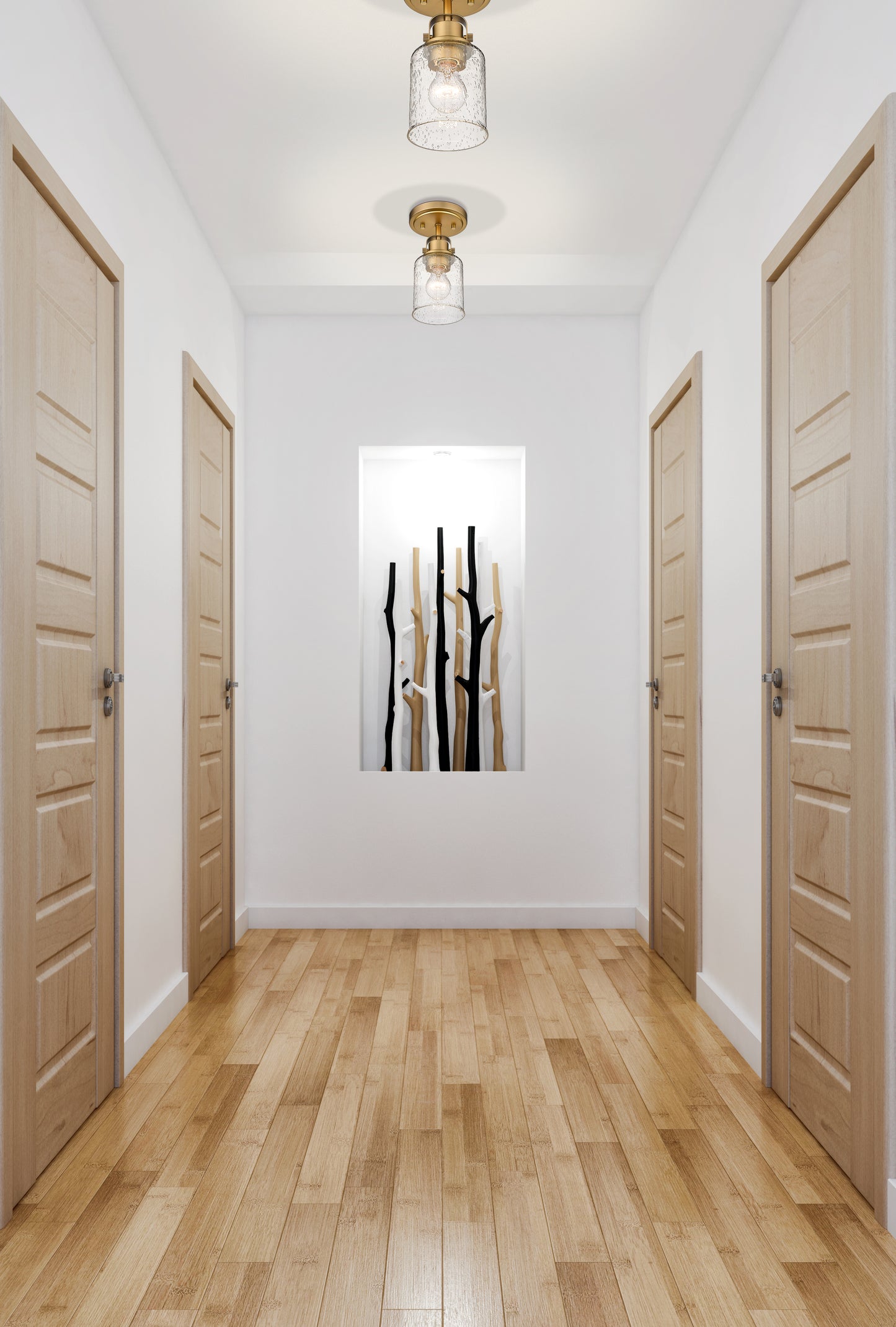 340F1-HG - Kinsley 1 Light Flush 5" Mount - Heirloom Gold