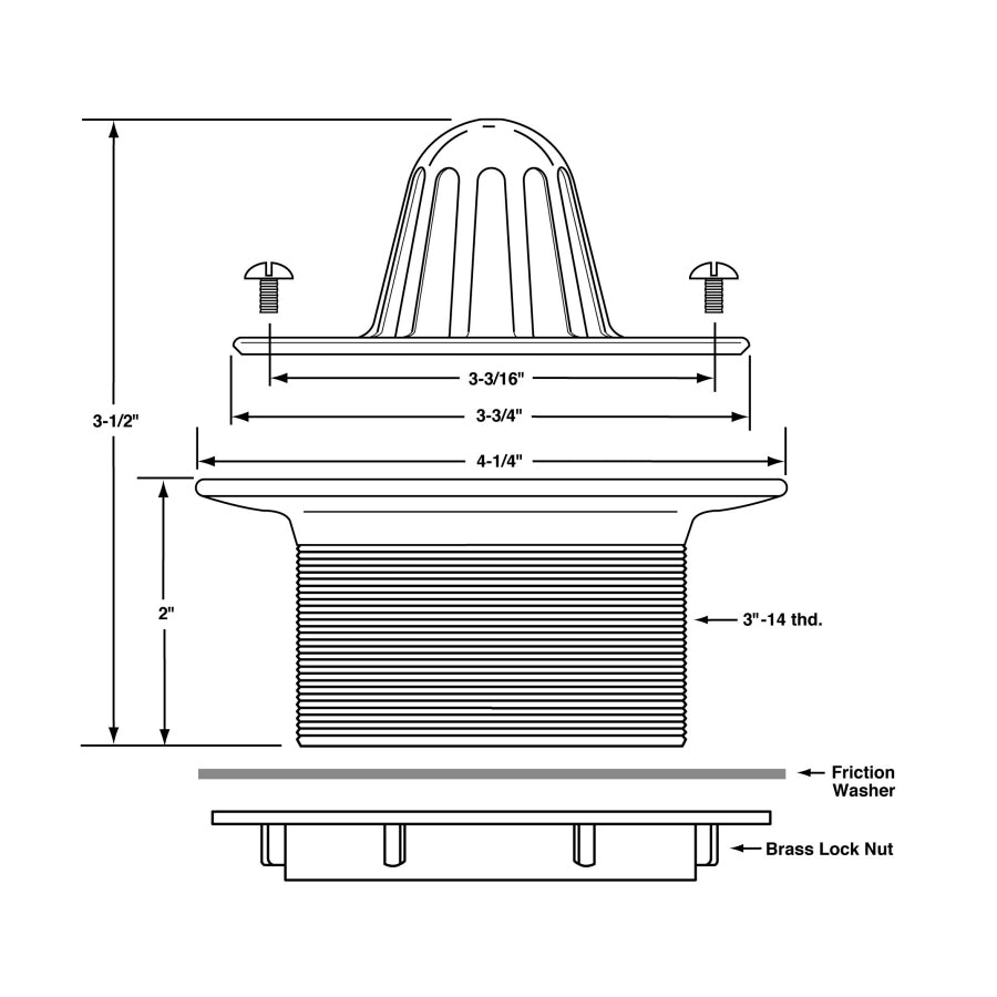 1303 - Beehive Urinal Strainer