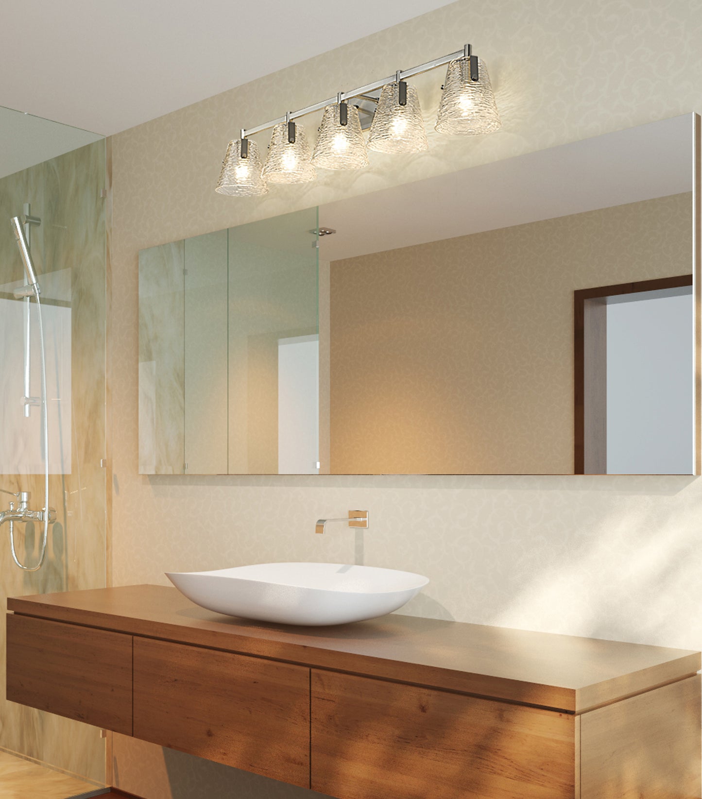 1101-5V-BN - Analia 5 Light 46" Vanity - Brushed Nickel
