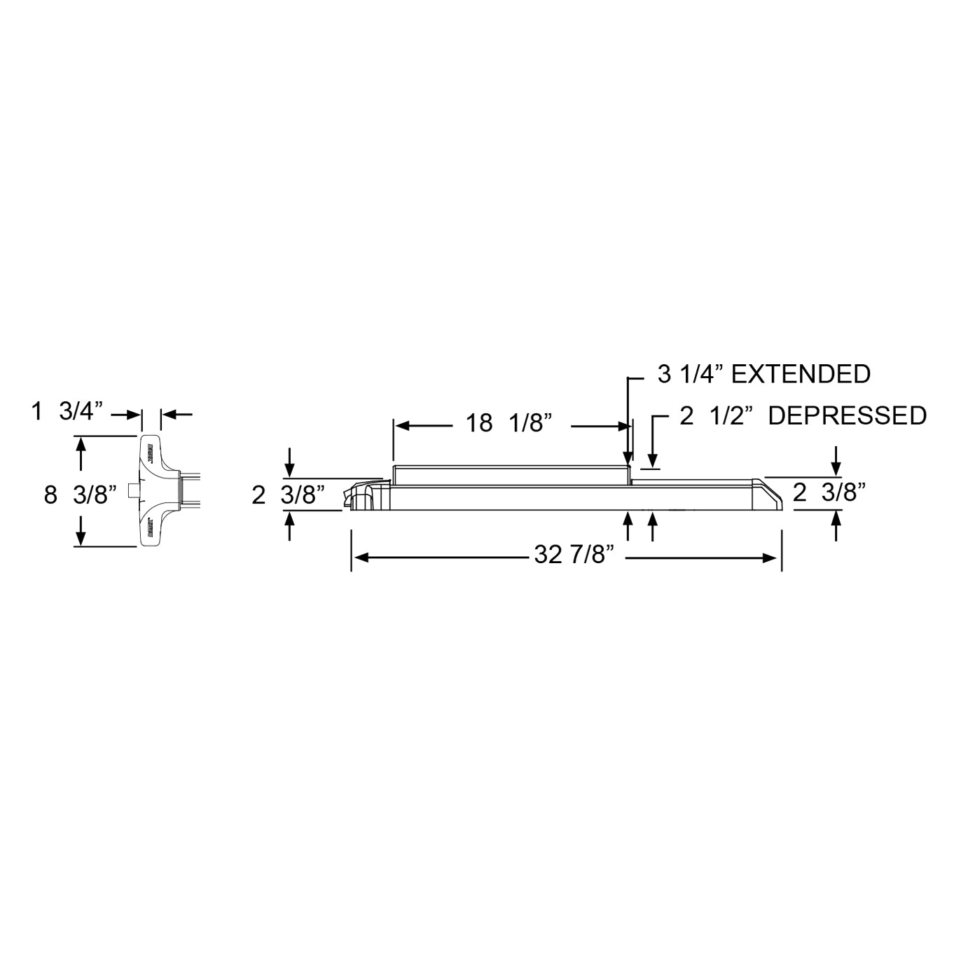 V40EB-W-628-36 - 36" Battery Operated Alarmed Rim Exit Device - Weatherized