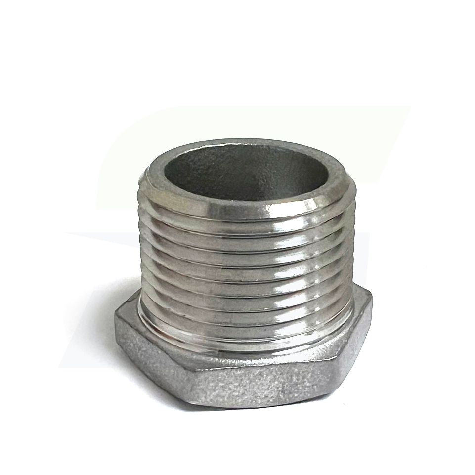 K414-1208 - 3/4" x 1/2" Threaded Hex Head Bushing, 304 Stainless Steel