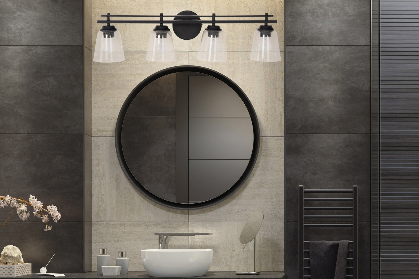 19633FB4 - Drake 4 Light 32" Wide Vanity Light - Flat Black