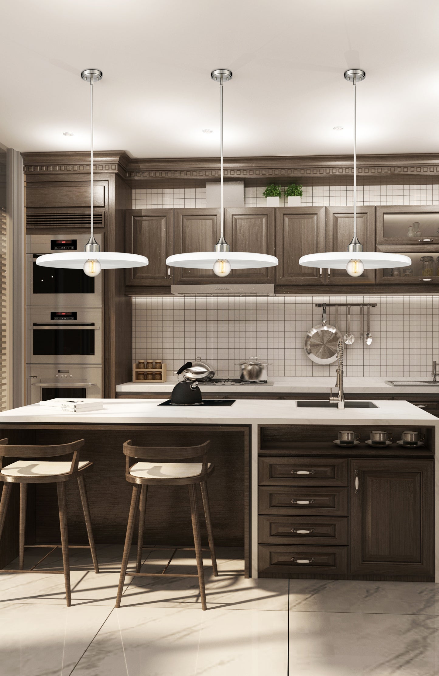 820P24-BN - Paloma 1 Light 24" Pendant - Brushed Nickel