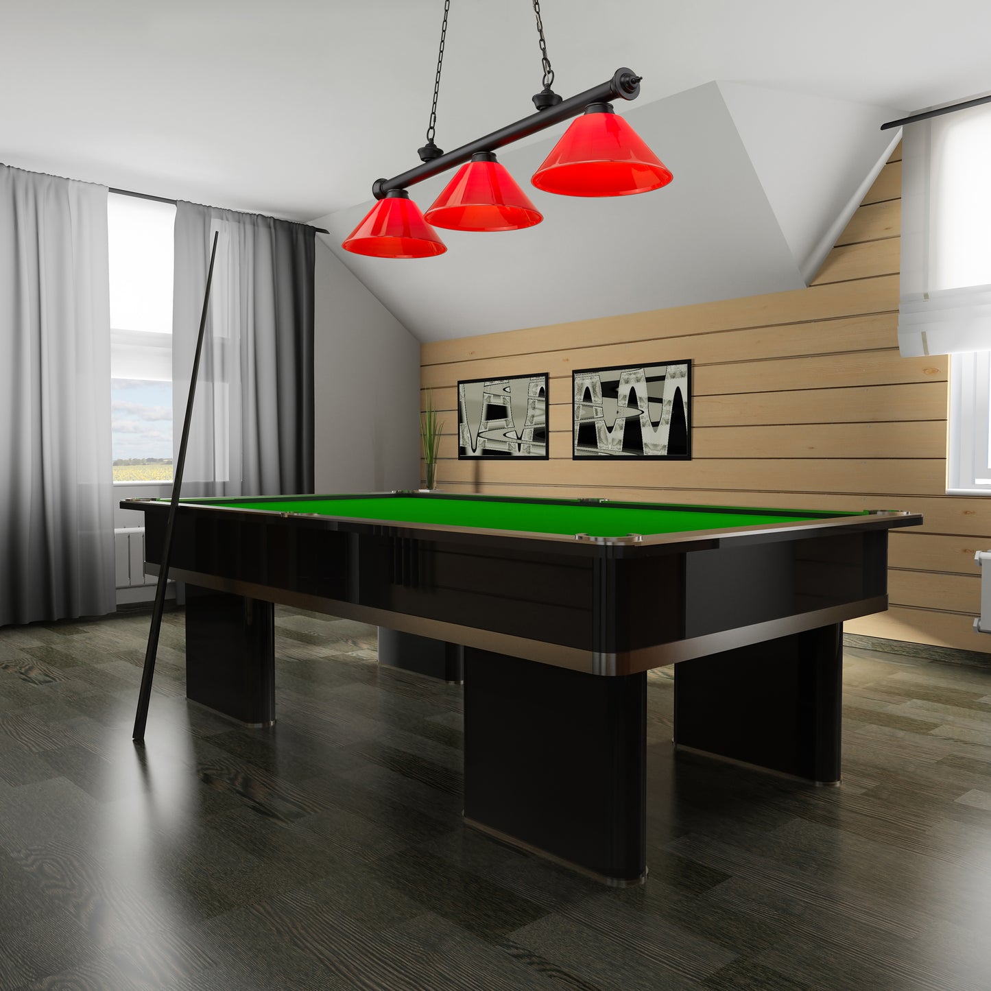2306-3MB-PRD - Cordon 3 Light 57" Billiard - Matte Black