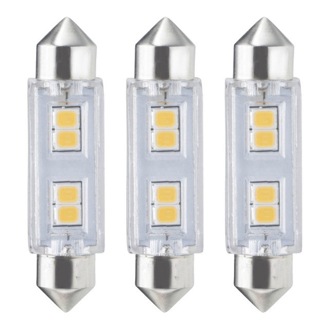 770612 - Non-Dimmable T3 Festoon LED Light Bulb 12V - 2700K - 0.8 Watt - 3 Pack
