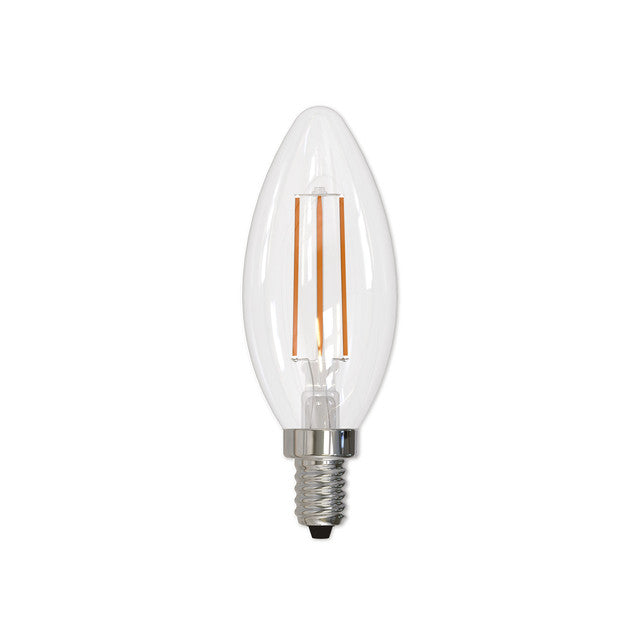 776638 - Filaments Dimmable Clear B11 Candelabra LED Light Bulb - 5 Watt - 4000K - 4 Pack