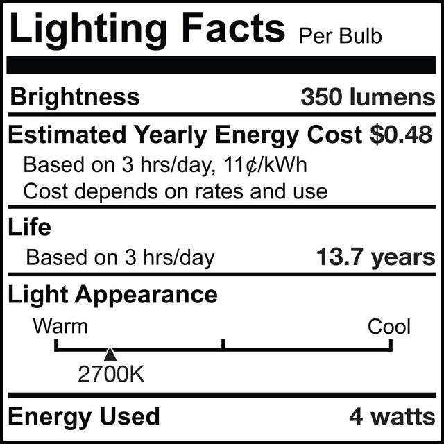 776592 - Filaments Dimmable Satin Spunlite LED Light Bulb - 4 Watt - 2700K - 4 Pack