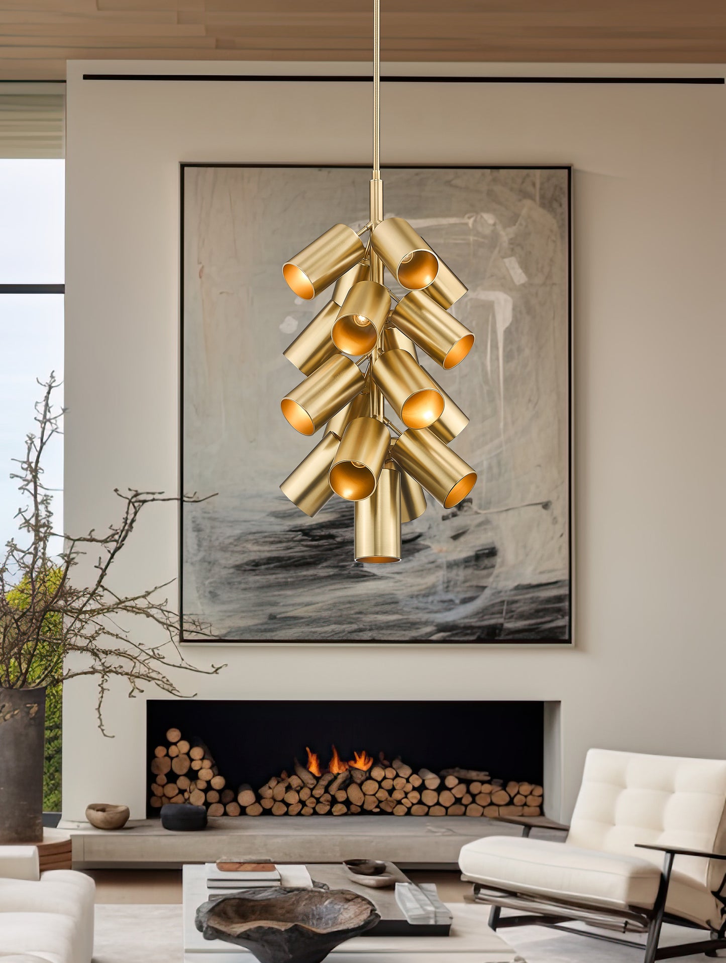 7520-17MGLD - Lumina 17 Light 17" Chandelier - Modern Gold