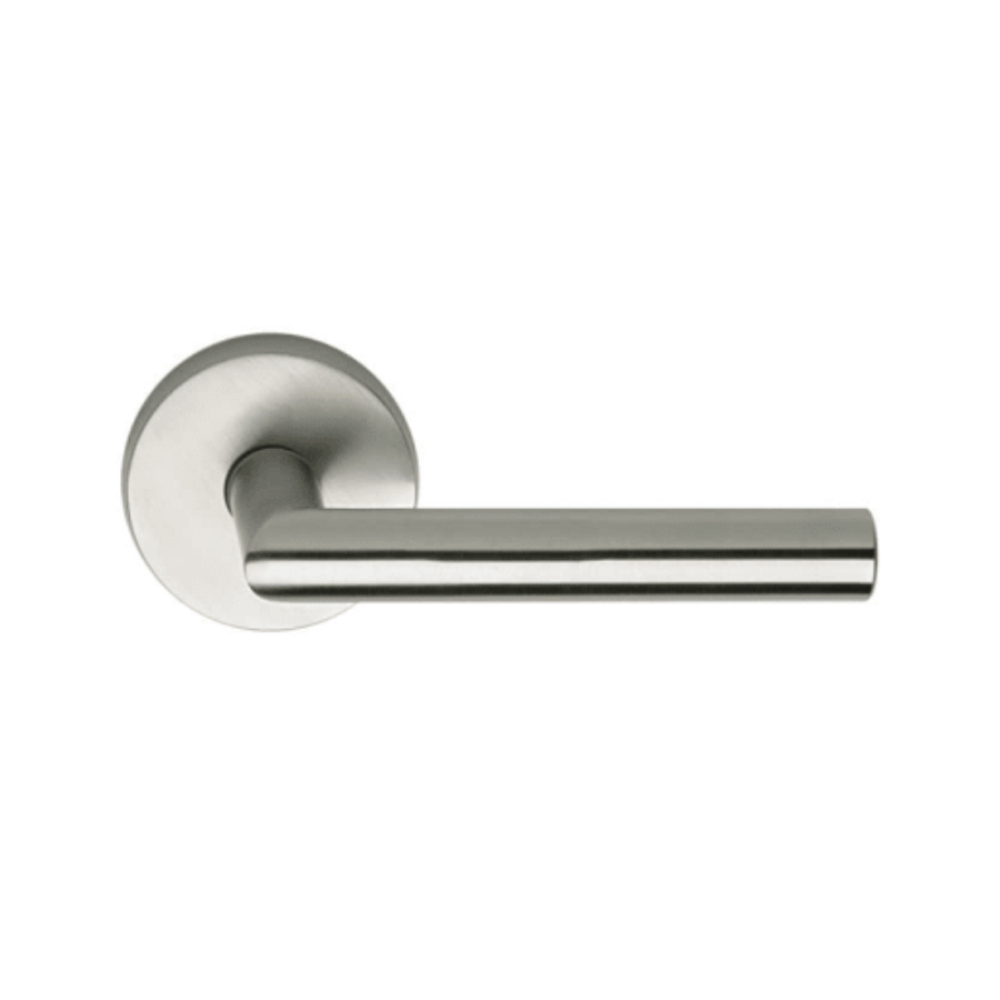 12/38F.PA32D - Passage Door Lever Set with 12 Style Handle - Round Rose - Satin Stainless Steel