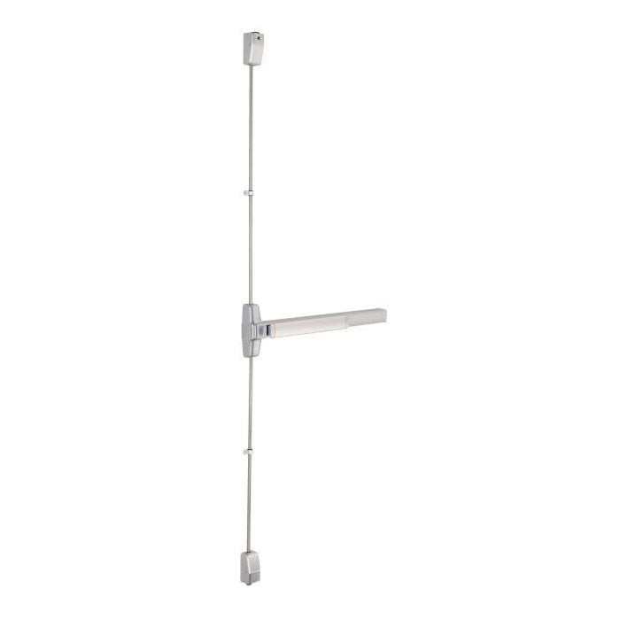 3' Surface Vertical Rod Grooved Case Exit Device - Satin Chrome Finish