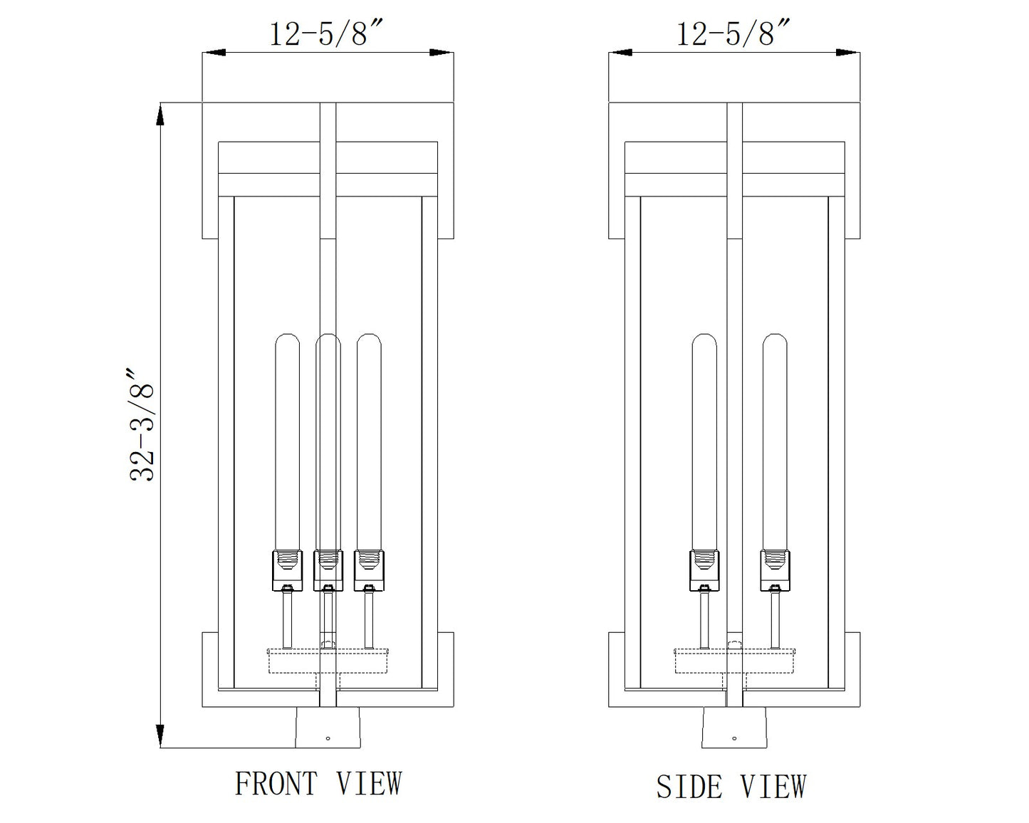 5031PHXLS-BK - Fortis 3 Light Outdoor Post Mount 32" Fixture - Sand Black