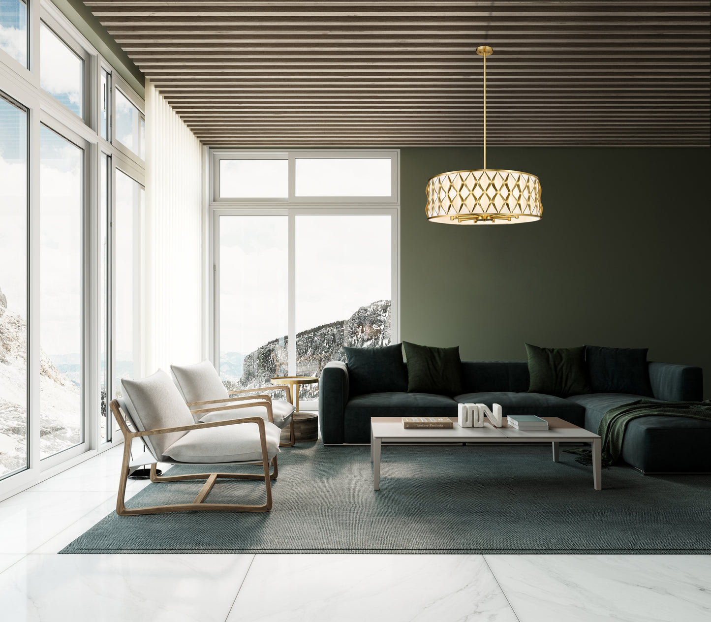 1948P32-MGLD - Harden 10 Light 32" Pendant - Modern Gold