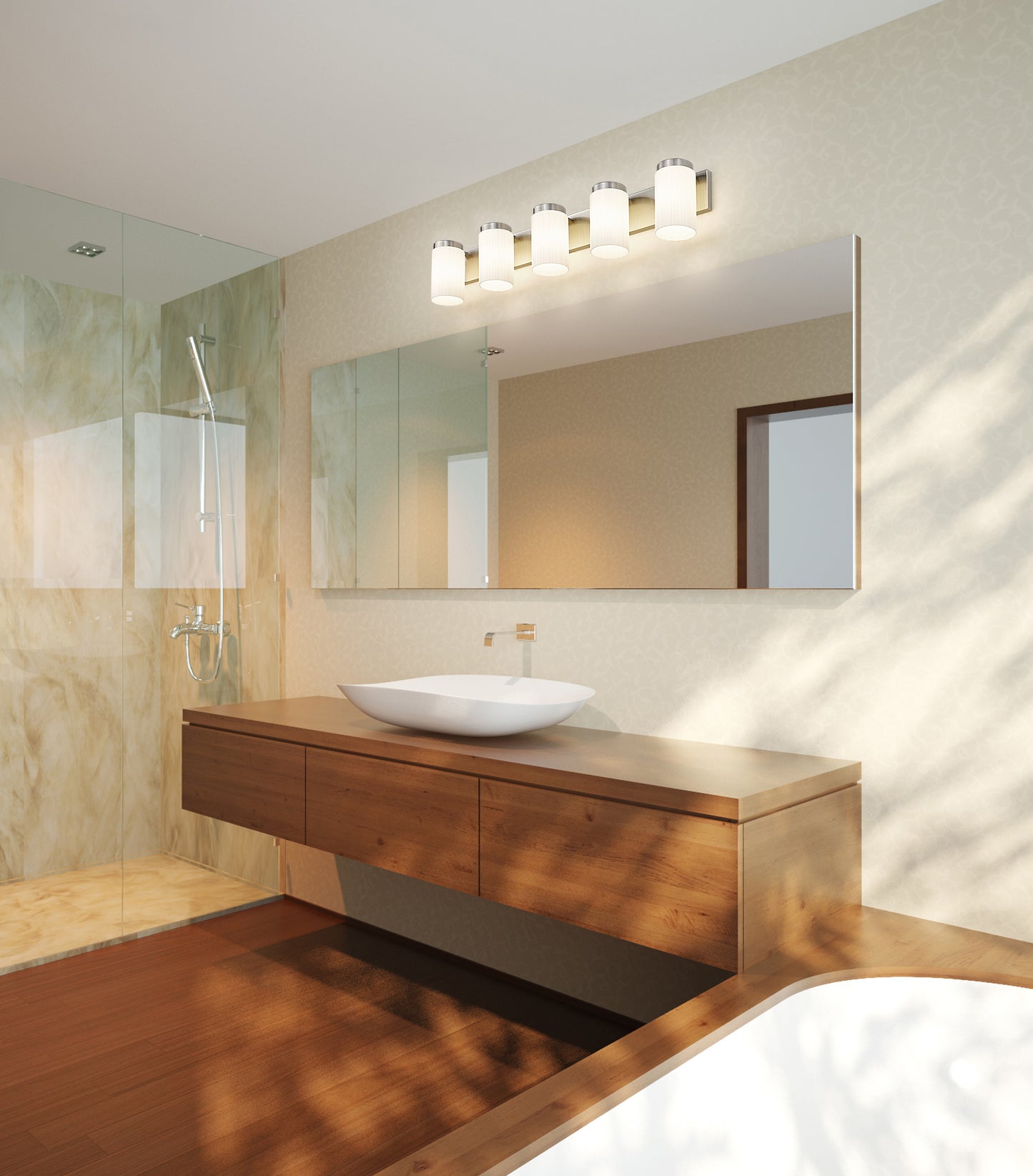 746-5V-BN - Burk 5 Light 38" Vanity - Brushed Nickel
