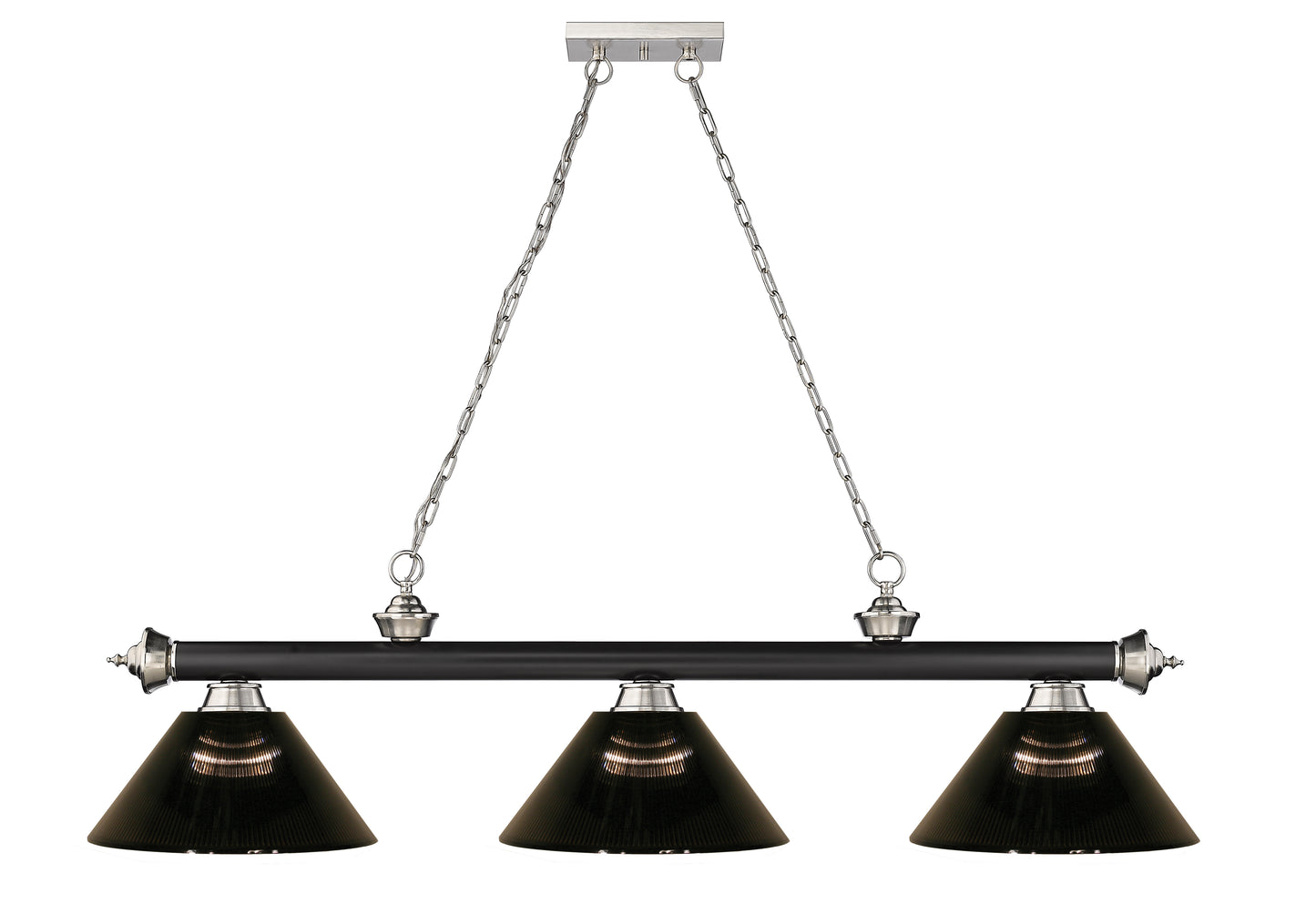 2306-3MB-BN-ARS - Cordon 3 Light 57" Billiard - Matte Black / Brushed Nickel